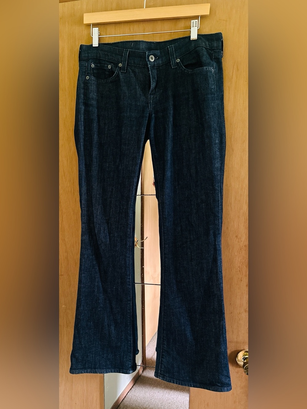 Lucky Brand Dark Indigo Denim Flare Low Rise Jeans - Picture 2 of 7